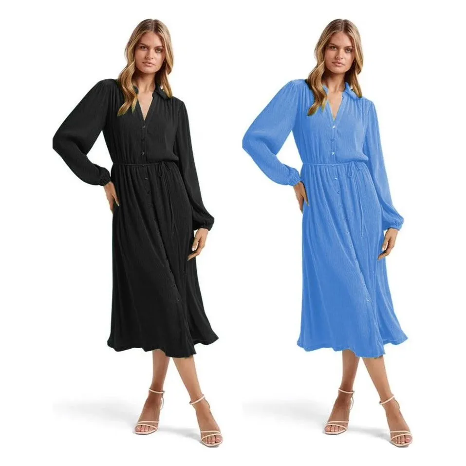 Long Sleeve V-Neck Dress