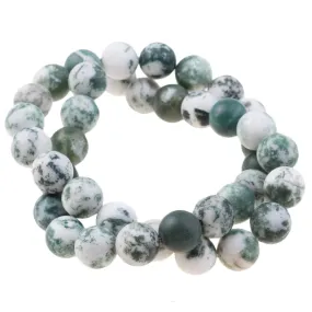 MATTE Tree Agate 10mm Round - 15-16 Inch