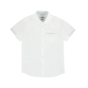 Mayoral Mini Short Sleeve Dress Shirt_ White 3116-10