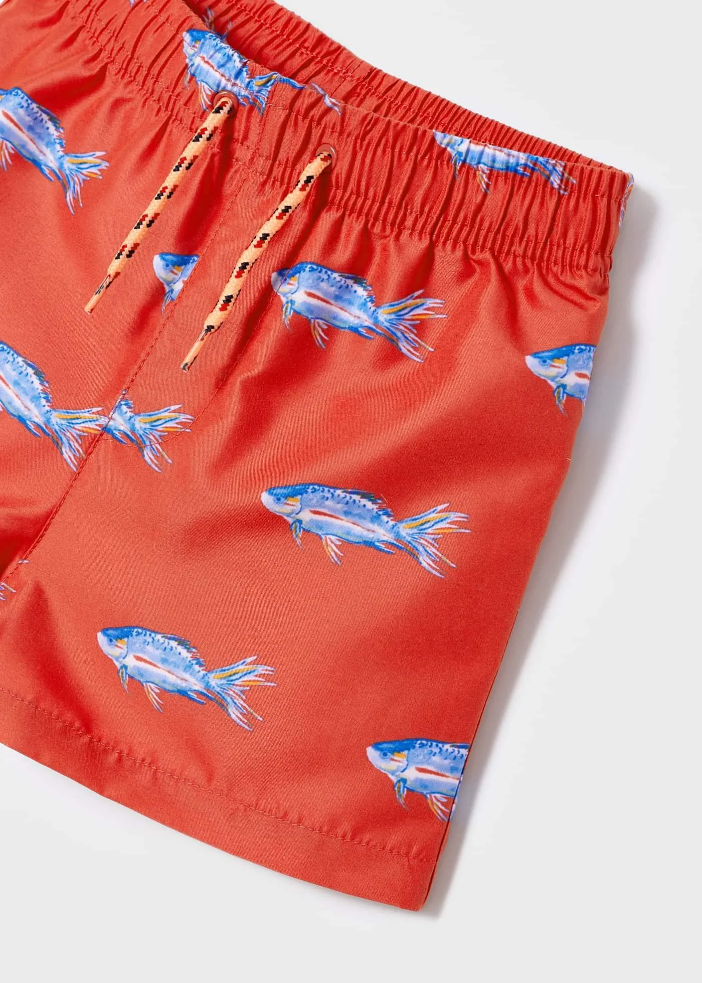 Mayoral Mini Swimming Shorts w/Fish Print_ Red 3664-27