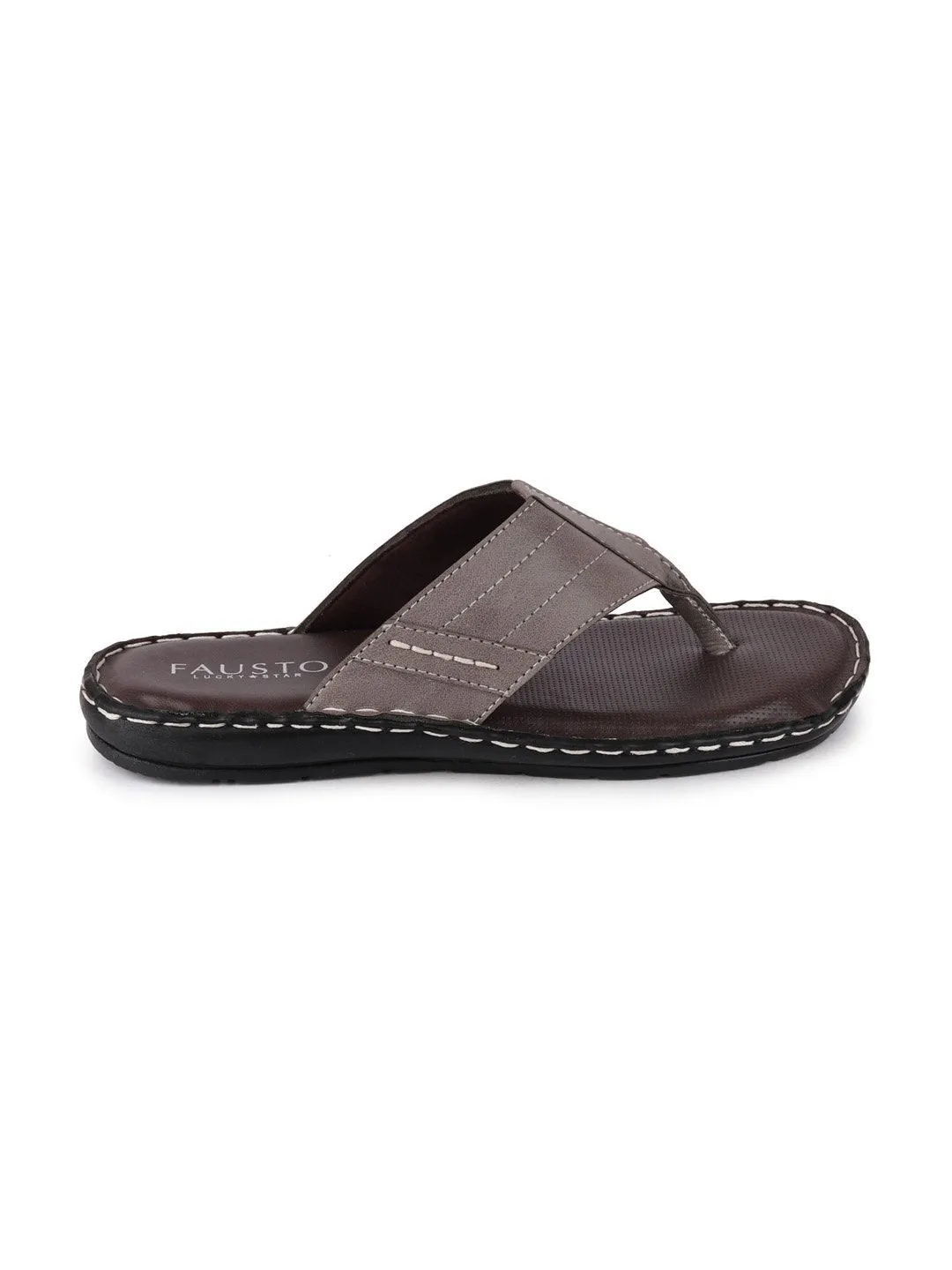 Men Olive Casual Slip-On Slippers