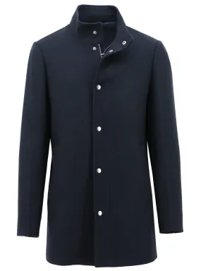 Messina Navy Mock Neck Coat