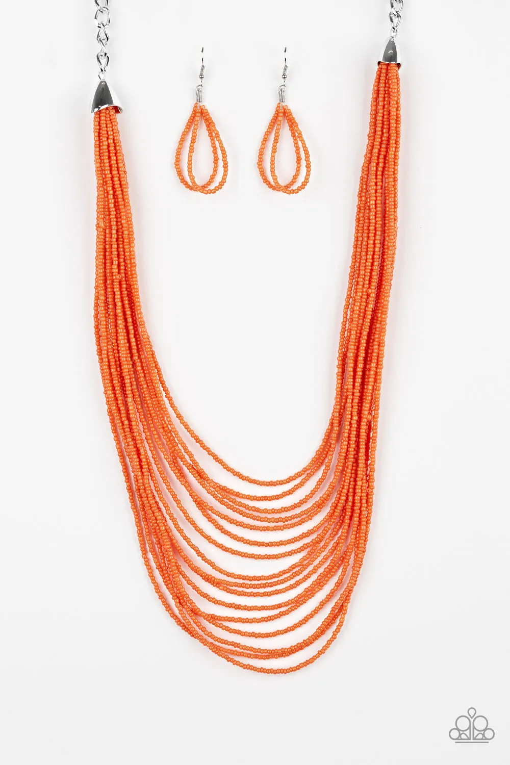 Paparazzi Peacefully Pacific Orange Necklace Set