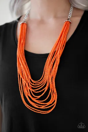 Paparazzi Peacefully Pacific Orange Necklace Set