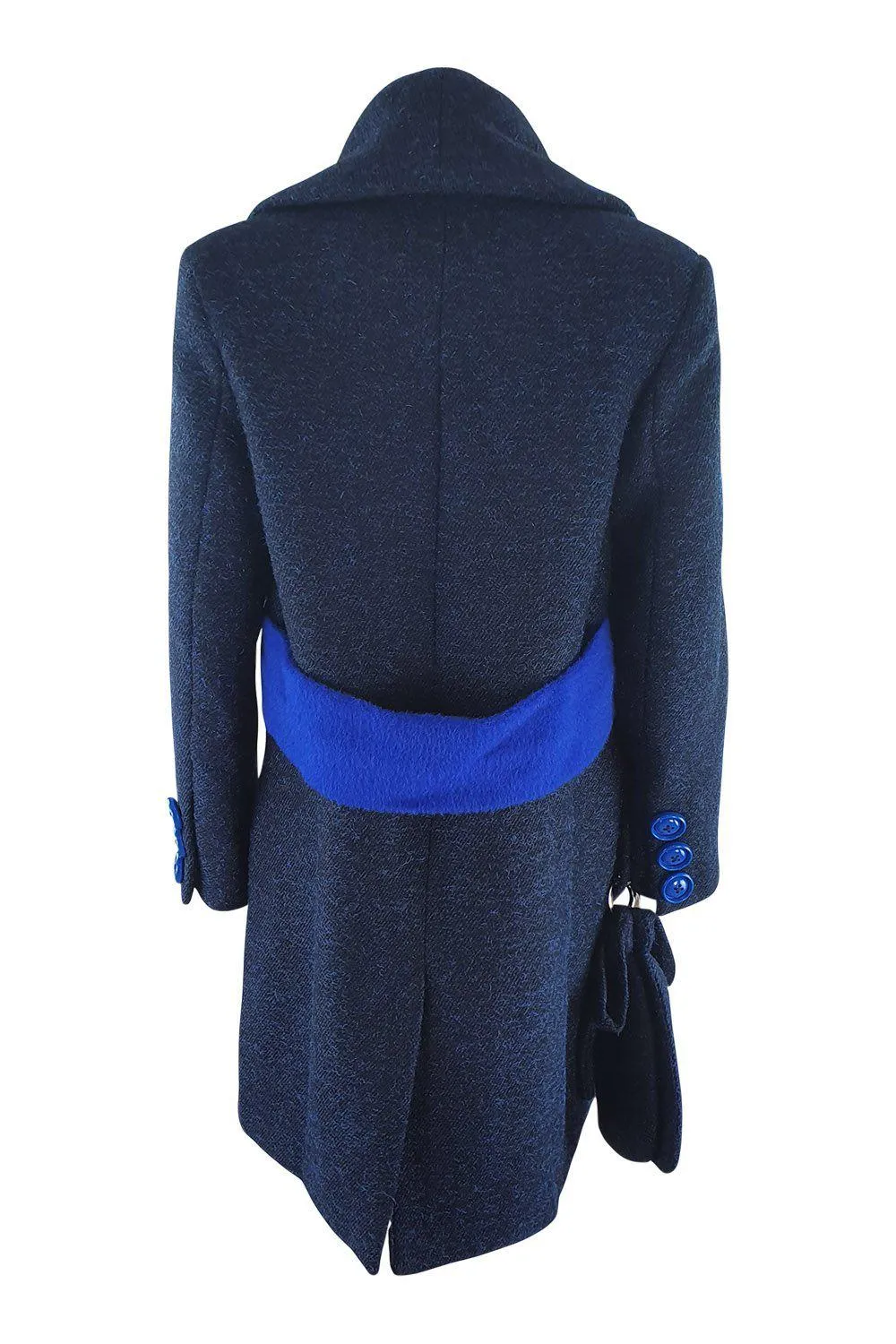 PAPER LONDON Blue Wool Rainbow Coat (UK 10)