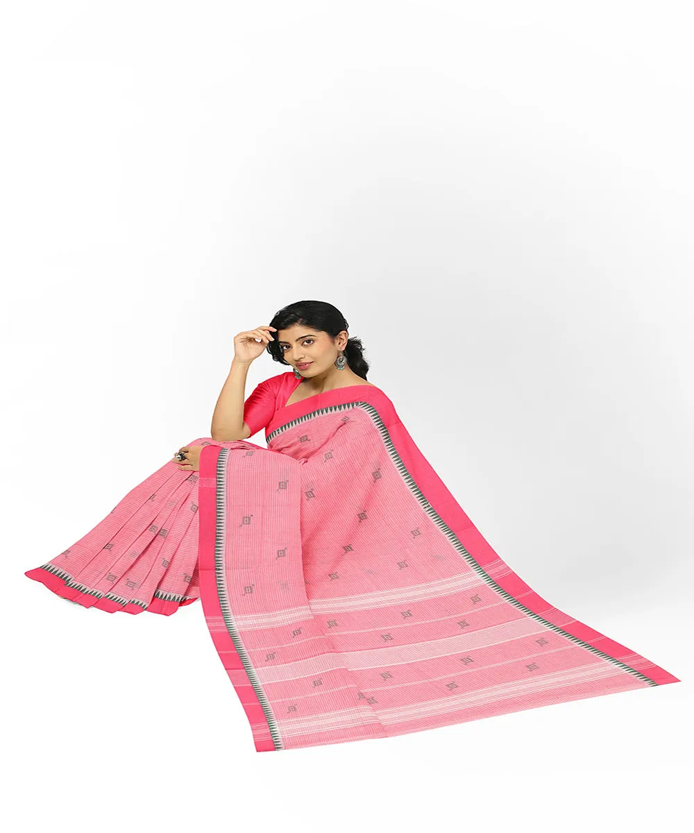 Pink butta handwoven cotton rajahmundry saree