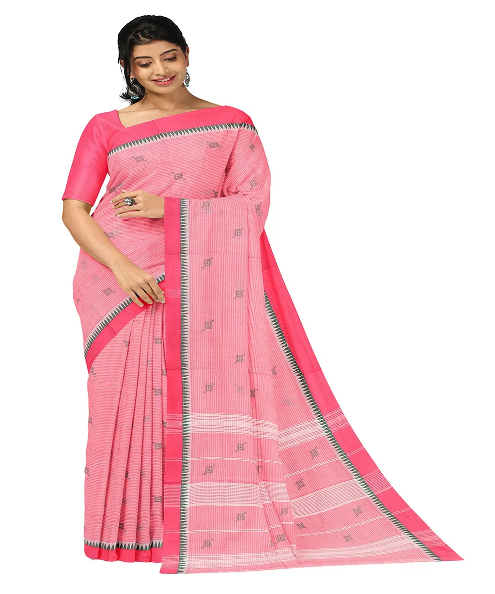 Pink butta handwoven cotton rajahmundry saree