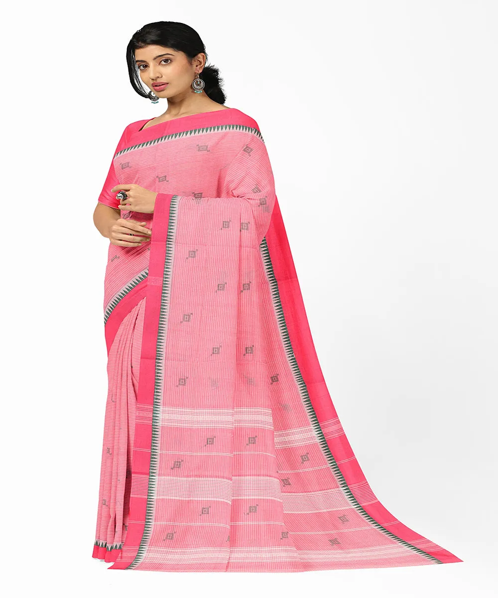 Pink butta handwoven cotton rajahmundry saree