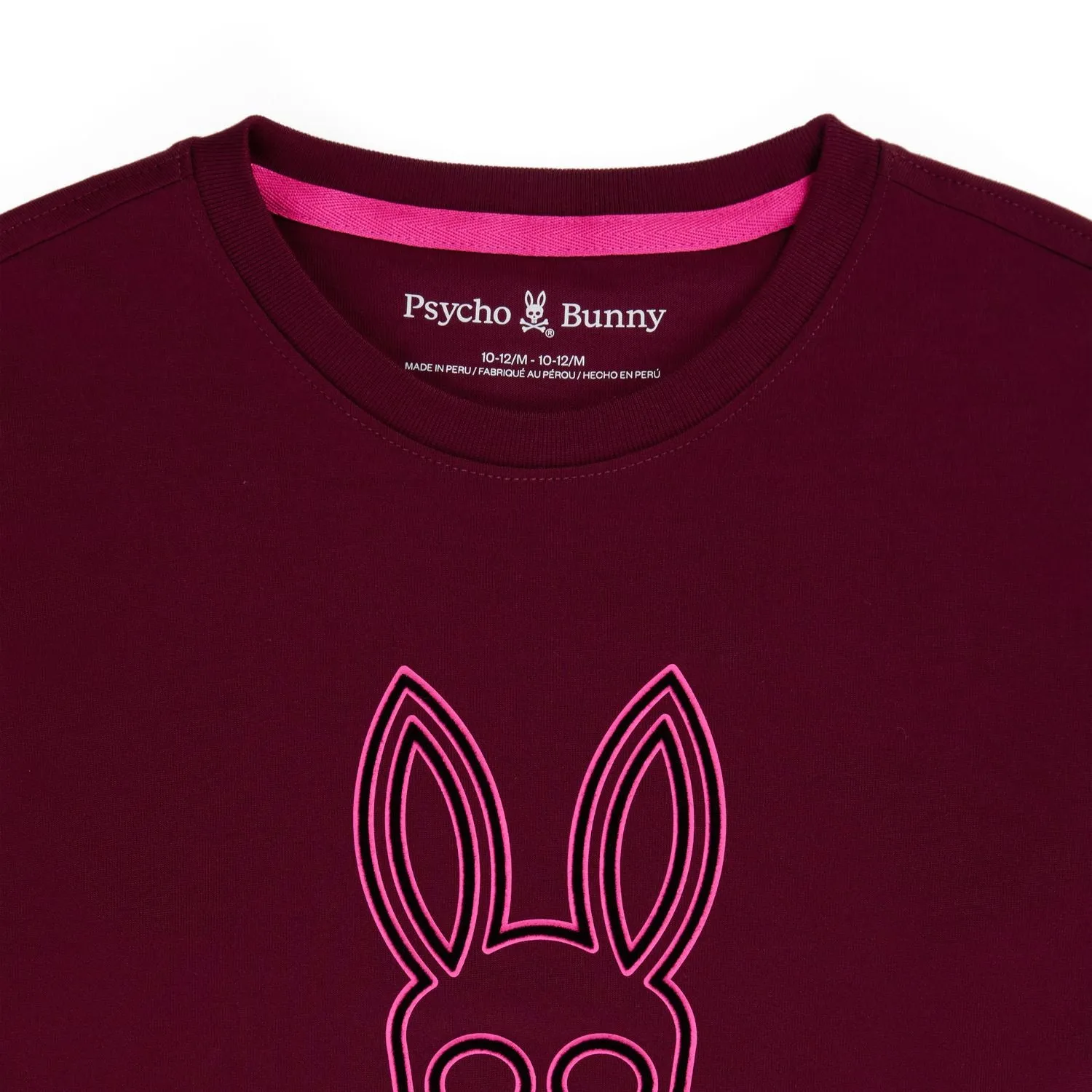 Psycho Bunny Kids Dixon Flocking Graphic Tee - Crimson