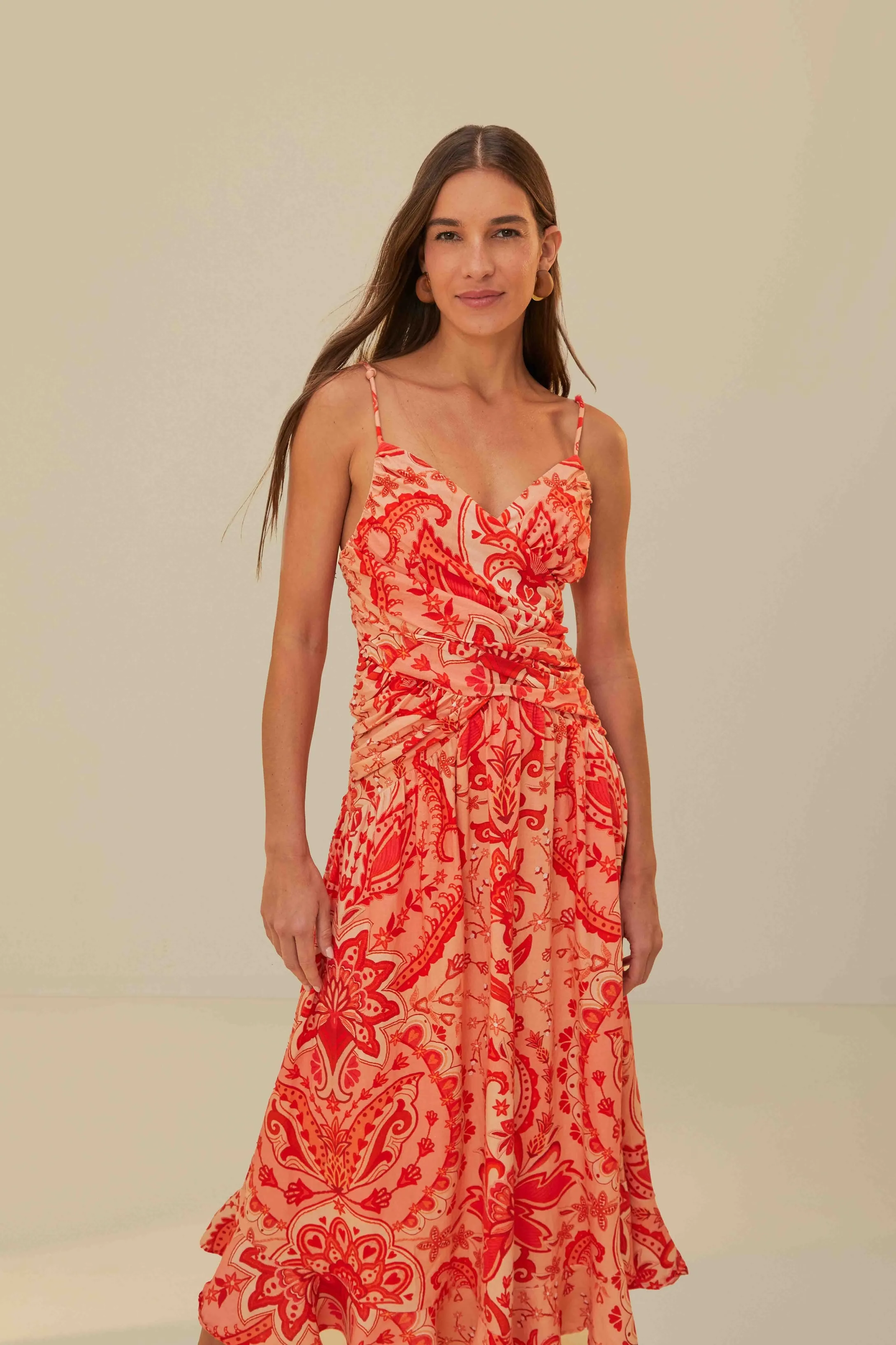 Red Jaipur Crossover Maxi Dress