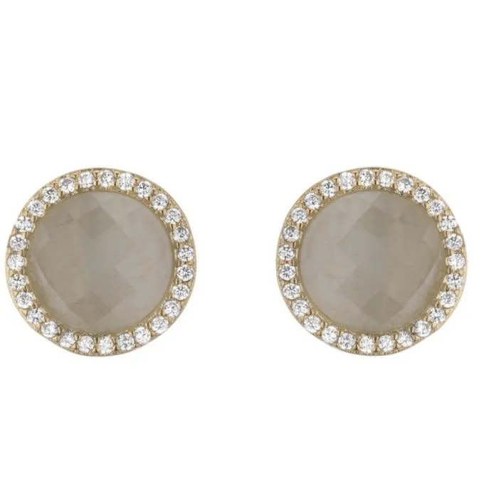 Rula Round Gemstone Stud Earrings