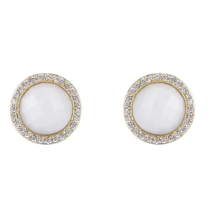 Rula Round Gemstone Stud Earrings