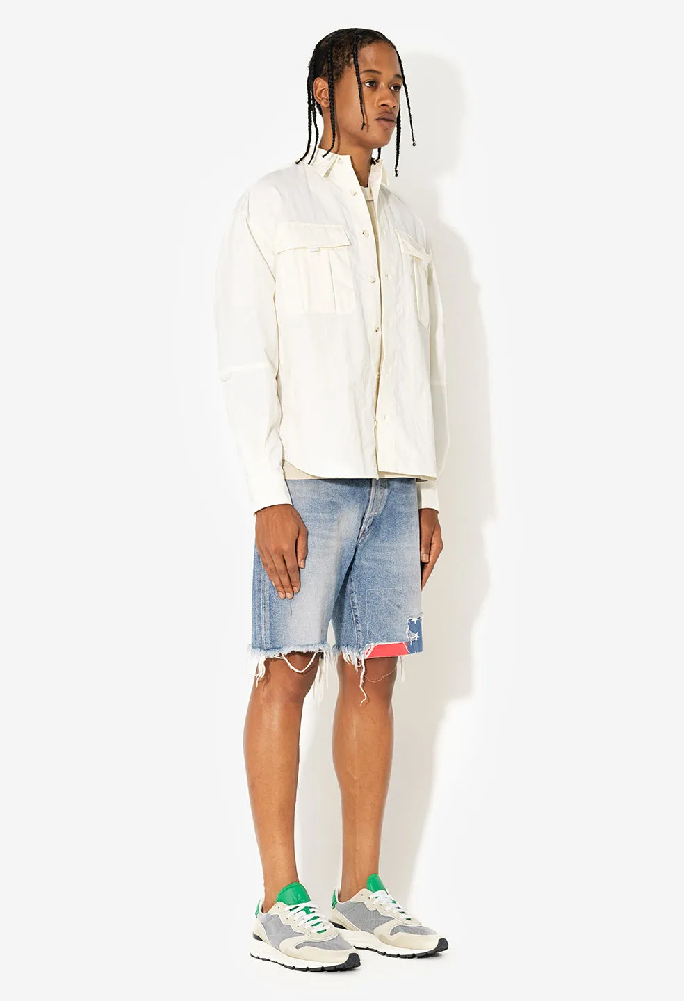 Safari Shirt Jacket / White