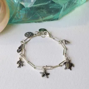 Seashore - Sterling Silver Nautical Beach Charm Bracelet