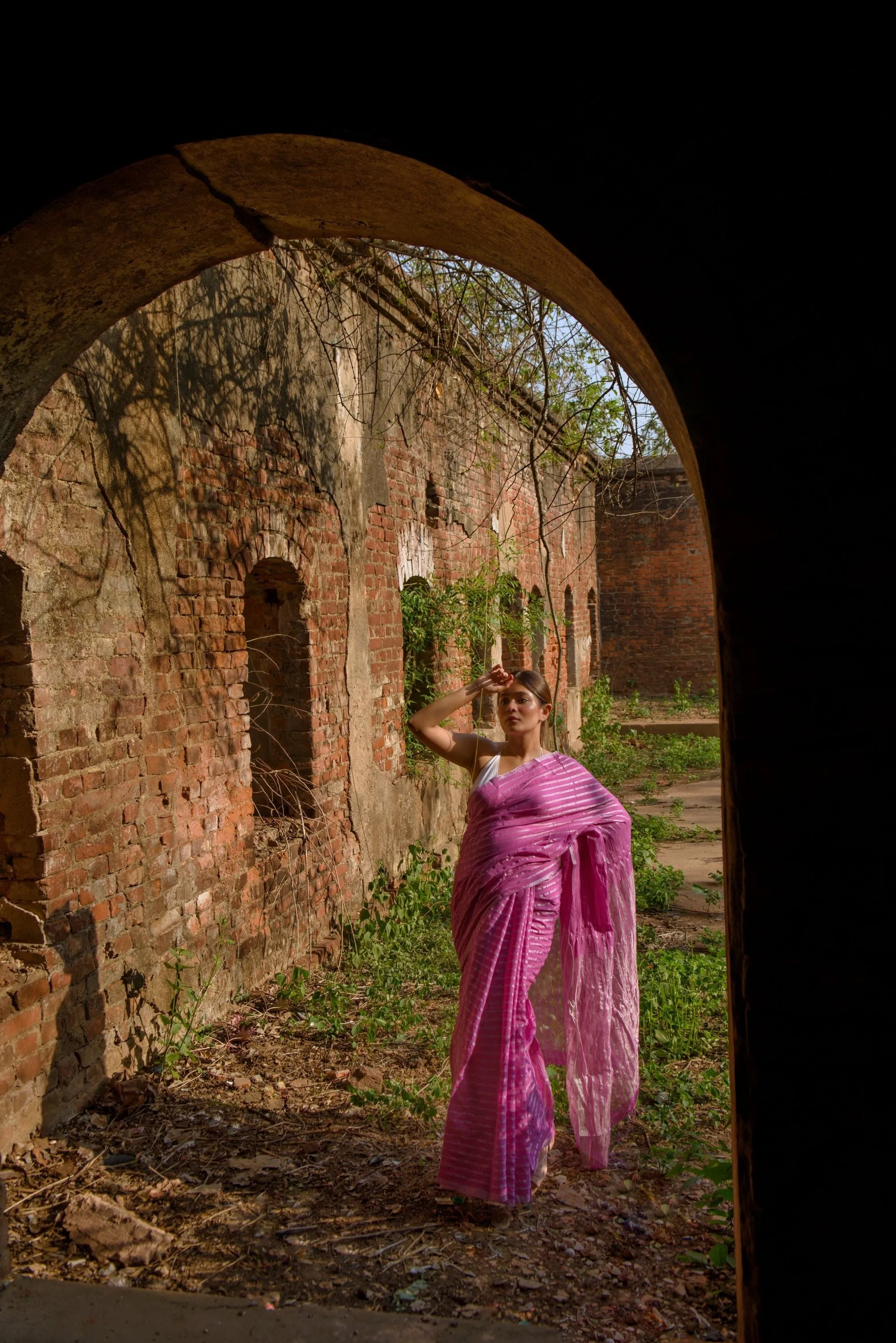 Sitara - Pink zari by cotton saree