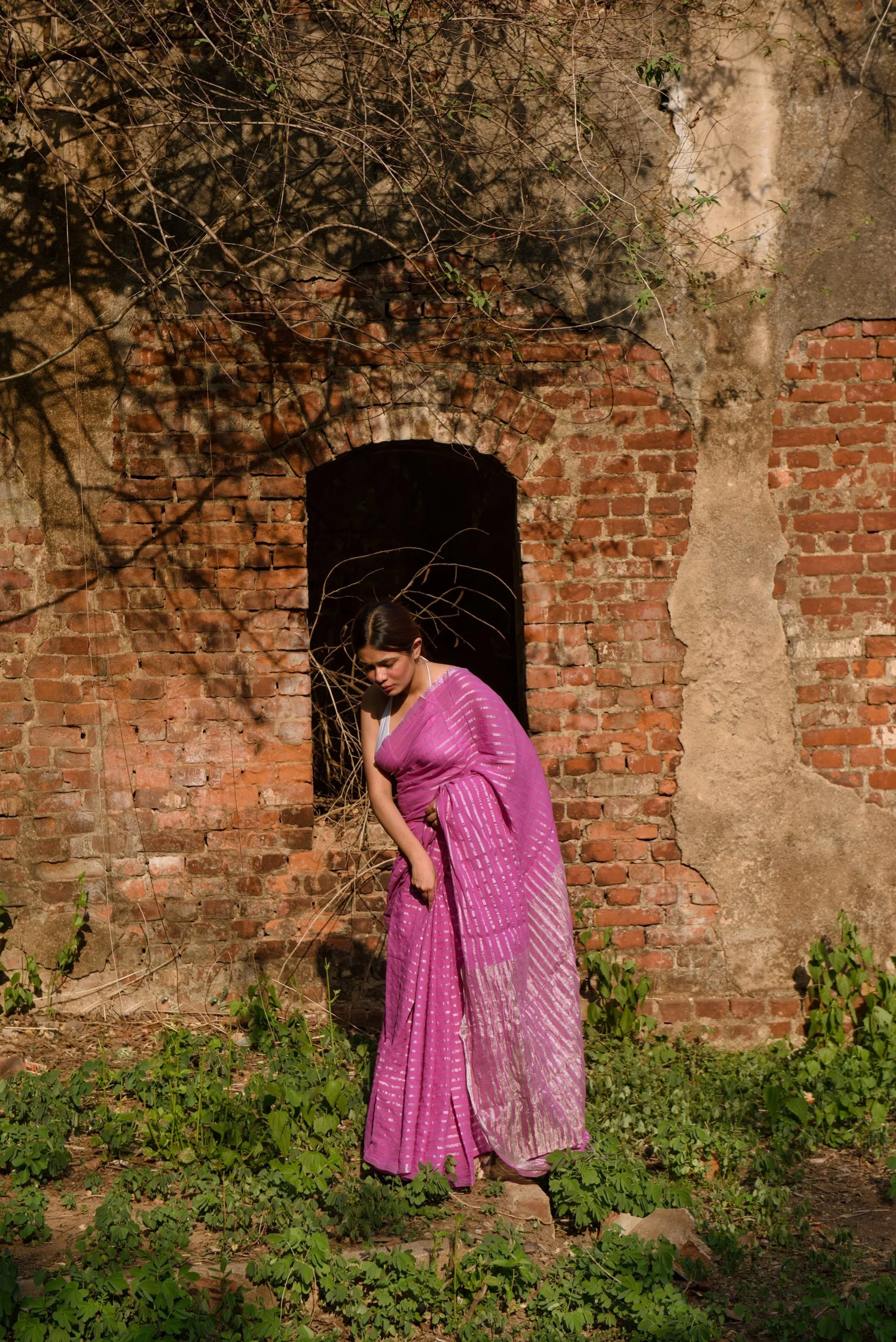 Sitara - Pink zari by cotton saree