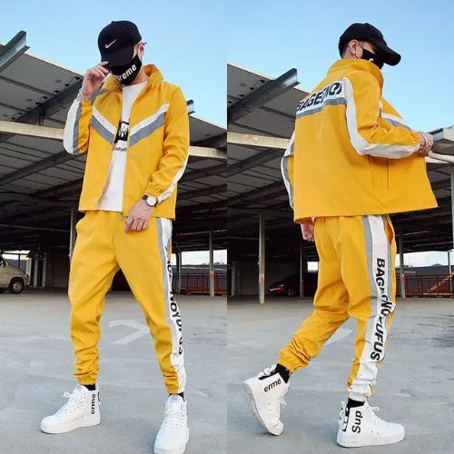 Streetwear Style Tracksuit Men's - Yellow