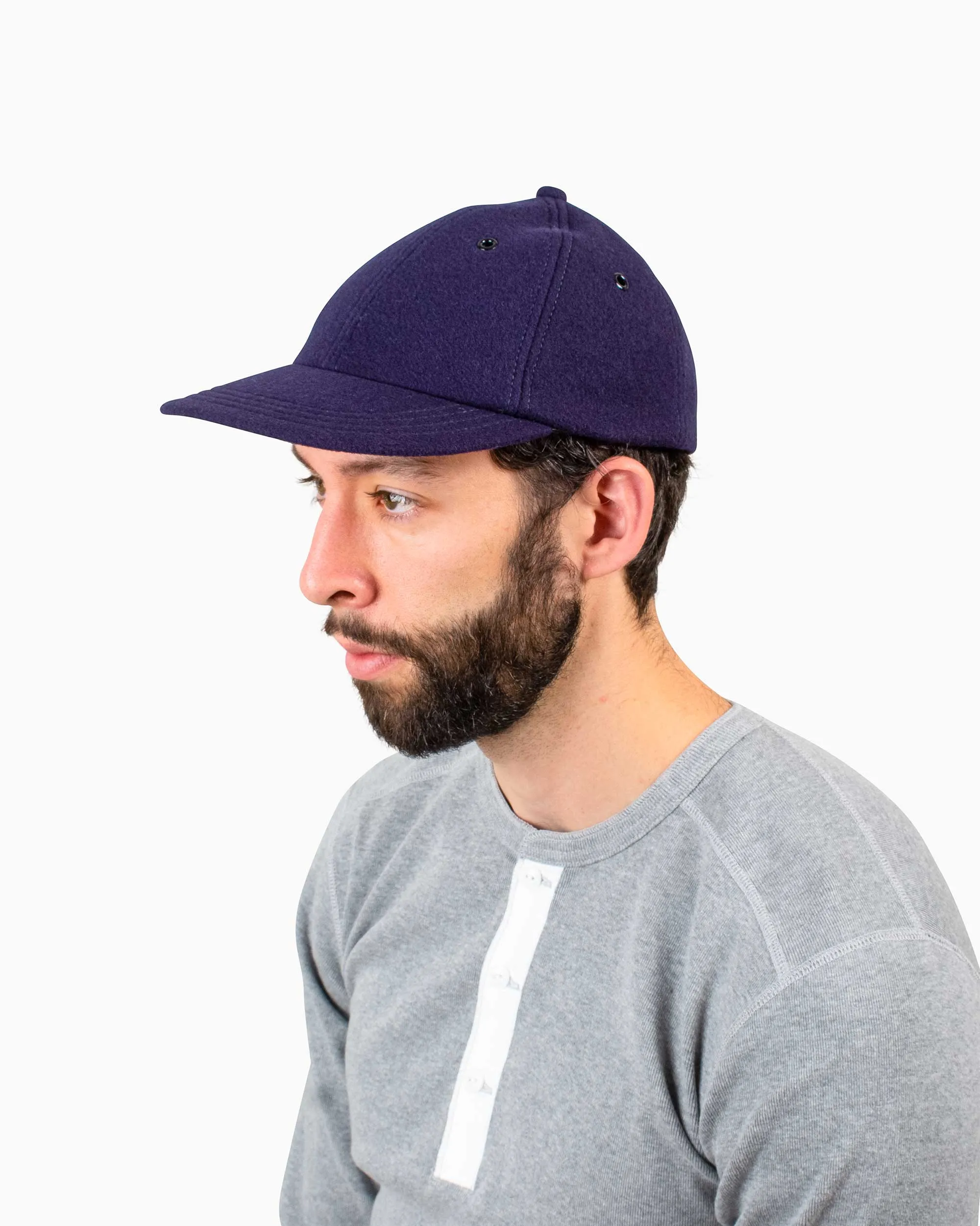 The Real McCoy's MA22105 Wool Baseball Cap Navy