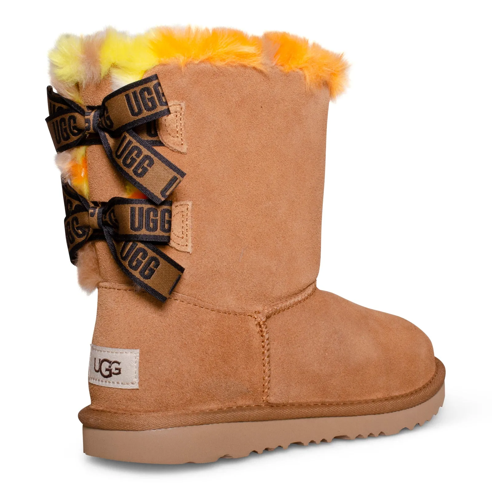 UGG Bailey Bow Plaid Punk Chestnut Boots - Youth