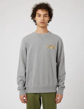 Universal Works Embroidered Sweatshirt (Loopback) - Grey Marl