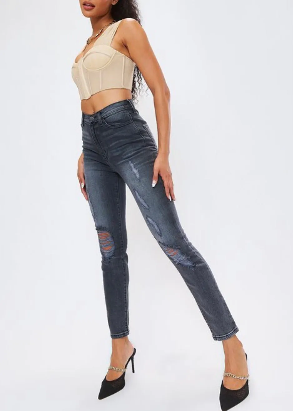 Vibrant Summer Night Skinny Jeans (Grey Stone) MP1807