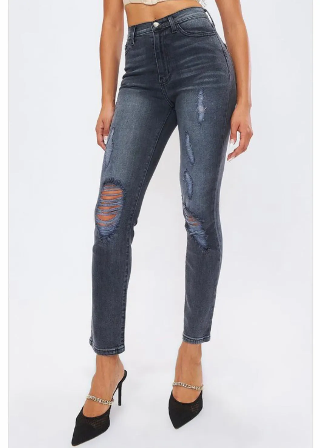 Vibrant Summer Night Skinny Jeans (Grey Stone) MP1807