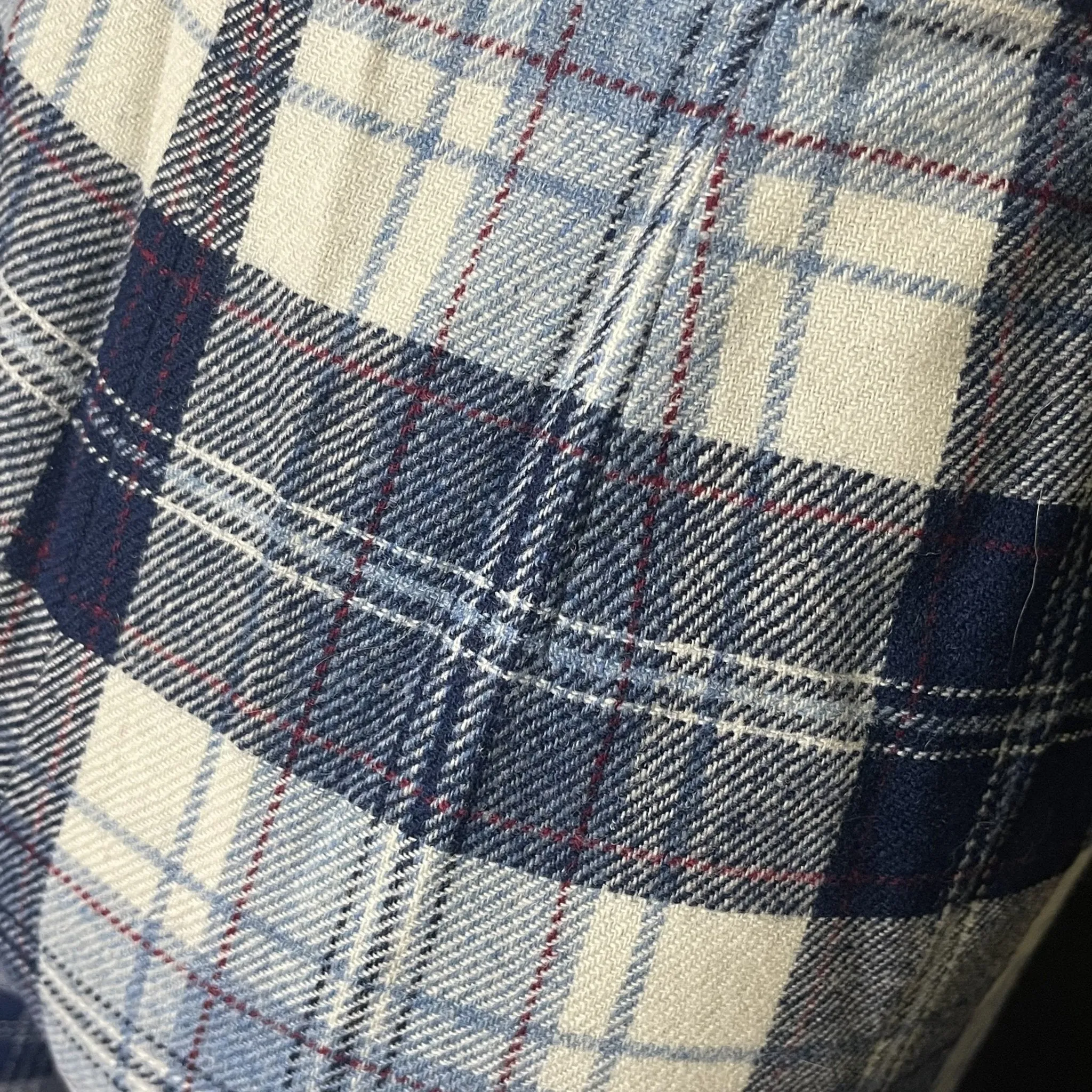 Vintage Blue and Red Plaid Pants by Pendleton. Wool Slacks with Wide Legs. 1950s Preppy Chic Fashion.