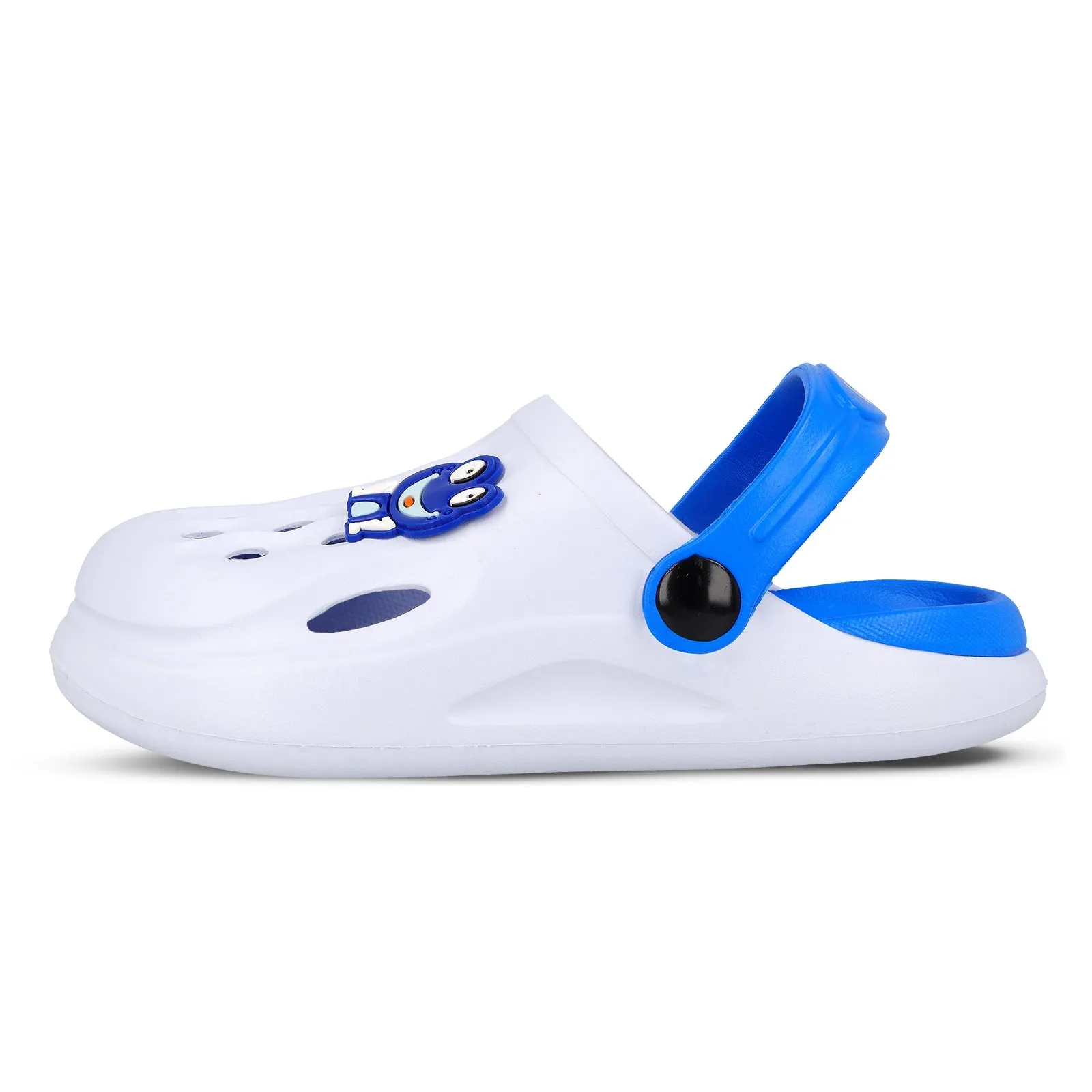 Walkaroo Basix Kids Solid Clog Sandals  - WK360 White Blue