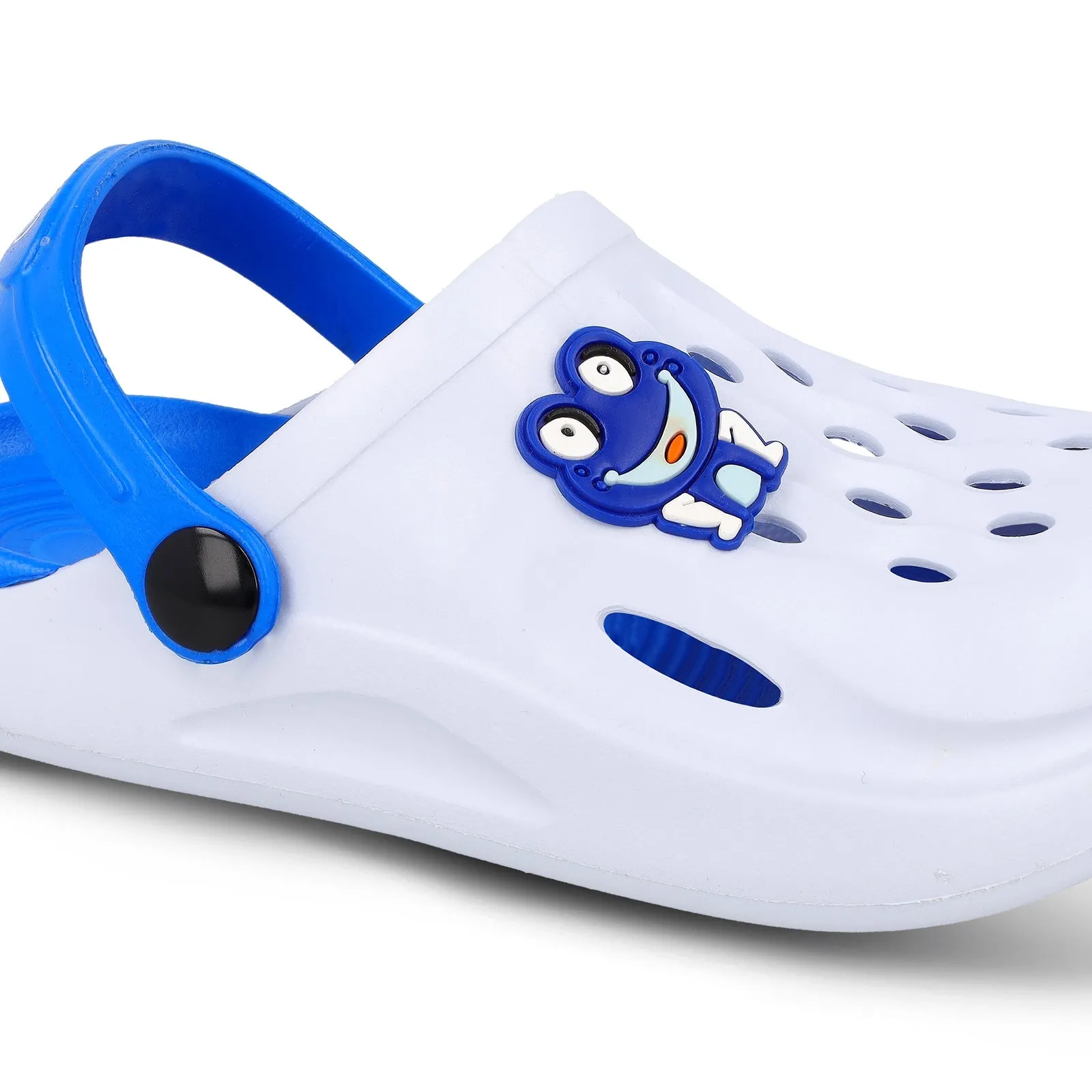 Walkaroo Basix Kids Solid Clog Sandals  - WK360 White Blue