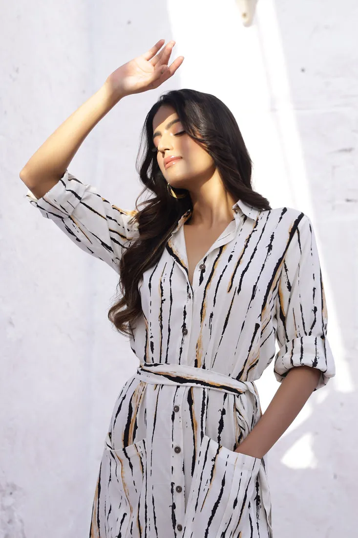 Willow- The Jungle Striped Shirt Dress (Final Sale)