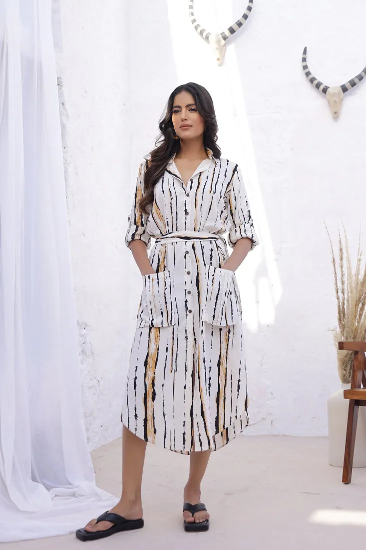 Willow- The Jungle Striped Shirt Dress (Final Sale)