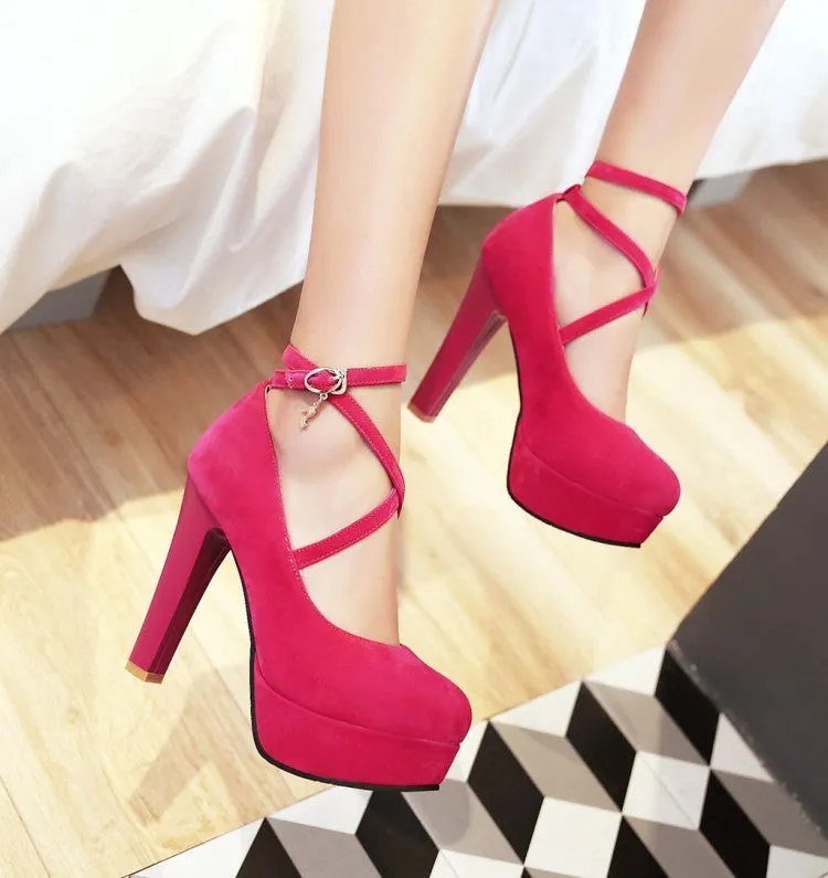 Women's High Heels Chunky Heel Platform Pumps