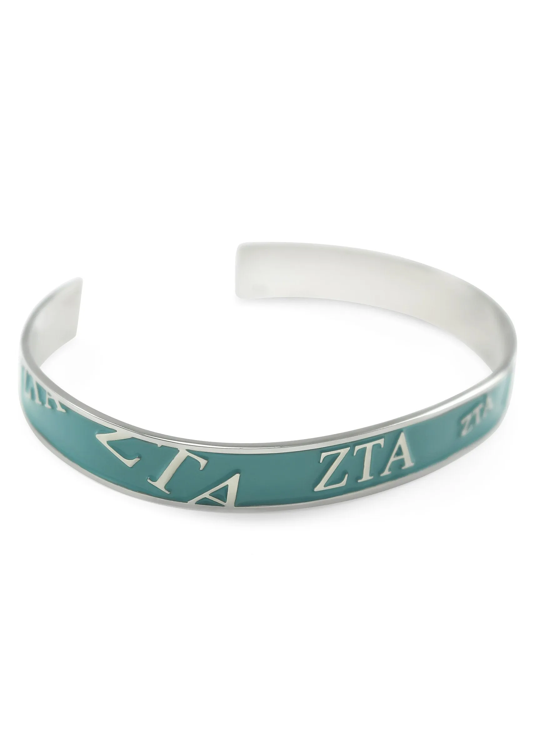 Zeta Tau Alpha Sorority Bangle Cuff Bracelet (Turquoise)